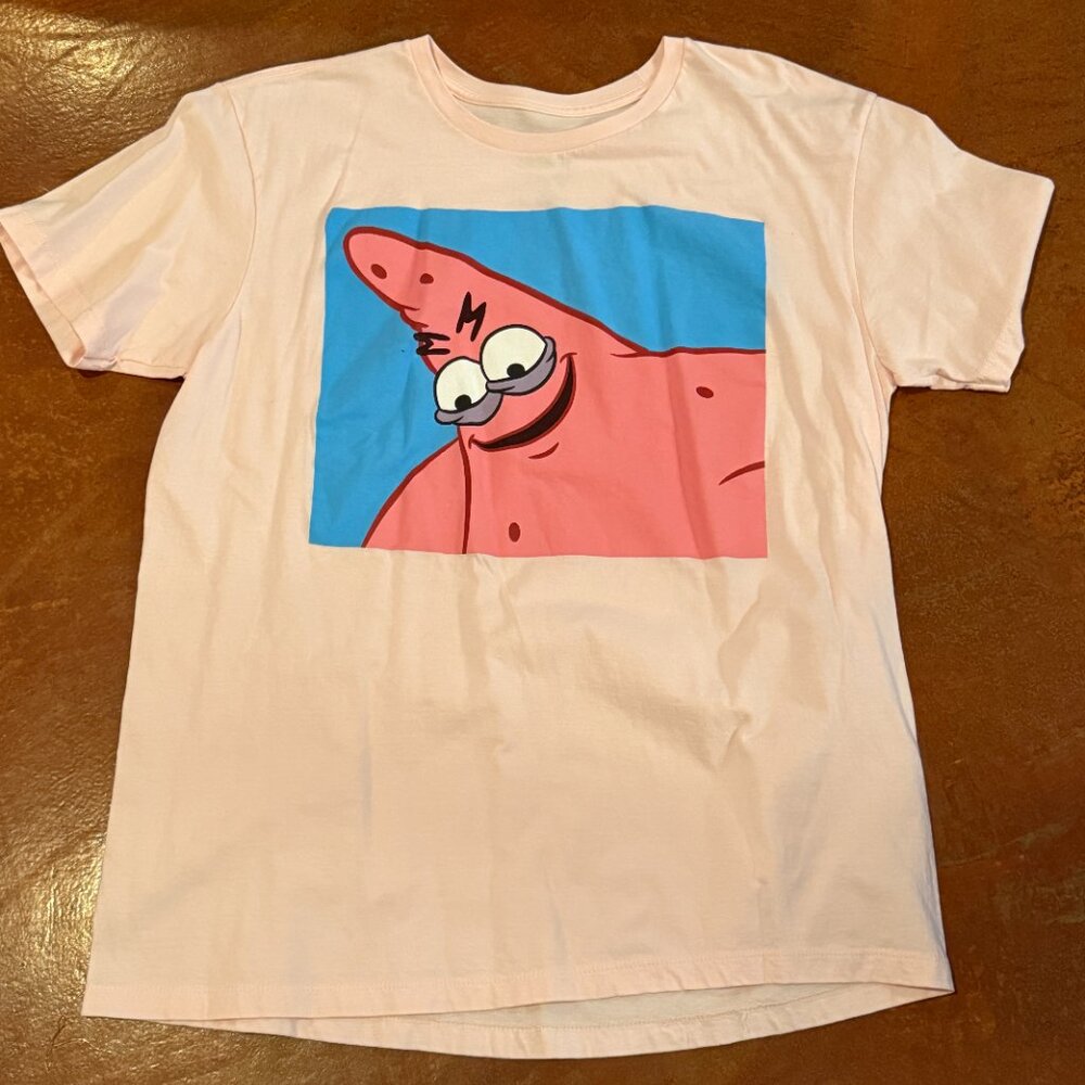 Evil Patrick Spongebob Squarepants Pink Shirt Size XL